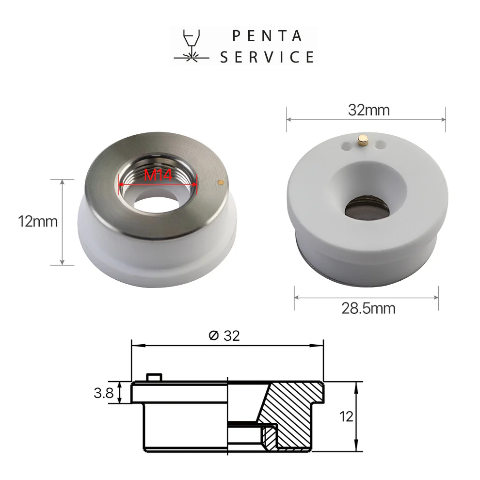 Керамический держатель сопла (D32 M14)